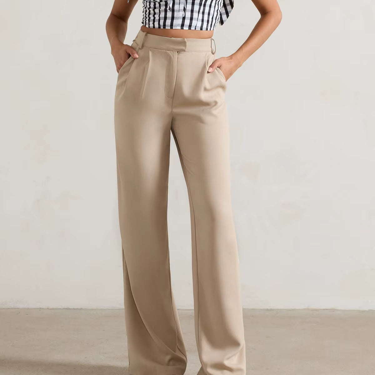 Women’s High-Waist Straight-Leg Utility Trousers