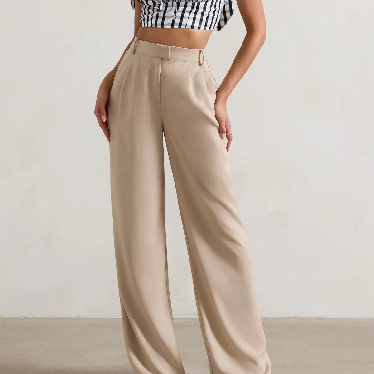 Women’s High-Waist Straight-Leg Utility Trousers