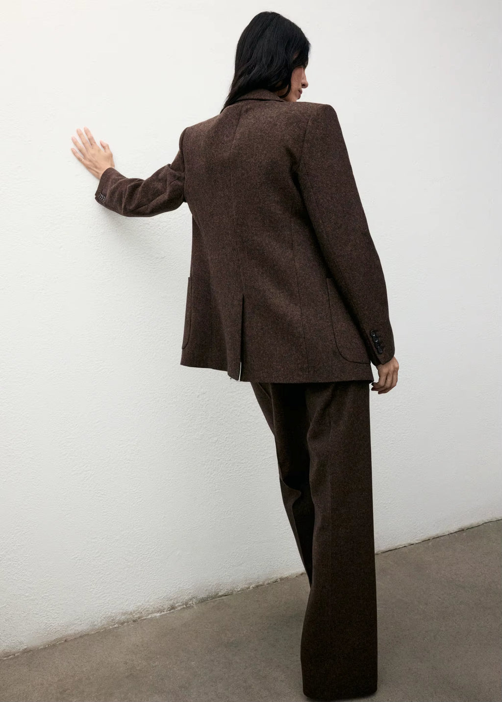 Women’s Double-Breasted Worsted Blazer with V-Neckline