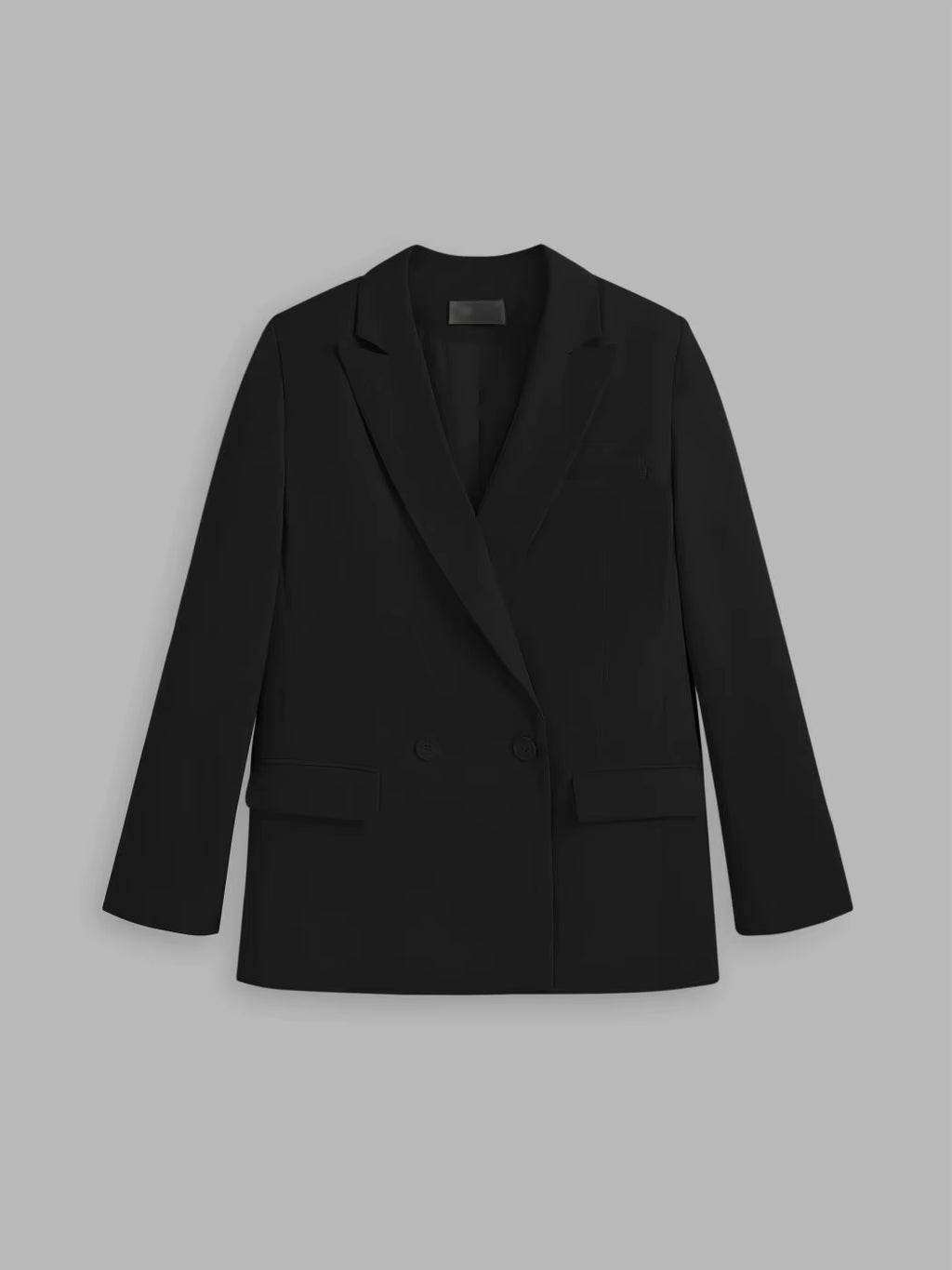 Women’s Double-Breasted Wool Blazer with Classic Lapel
