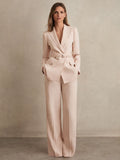 Women’s Pink V-Neck Single-Breasted Blazer