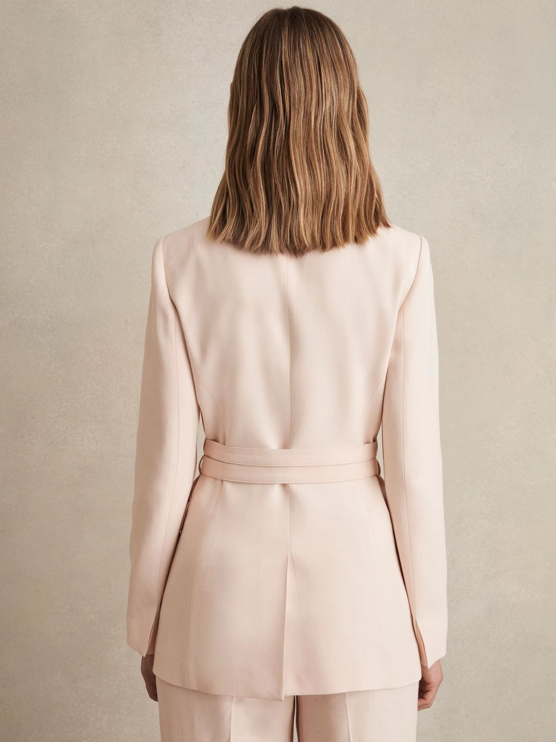 Women’s Pink V-Neck Single-Breasted Blazer
