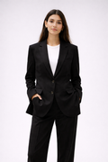 Women’s Double-Breasted Wool Blazer with Classic Lapel